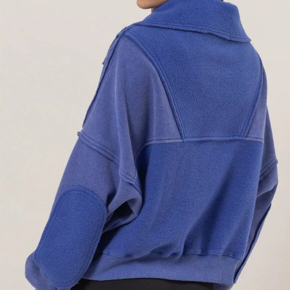 NWT Hyfve Mineral Washed French Terry Sweatshirt In Blue - Picture 6 of 6